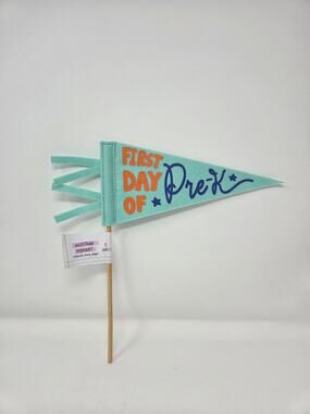 First Day of Pre-K Milestone Pennant School Felt Flag